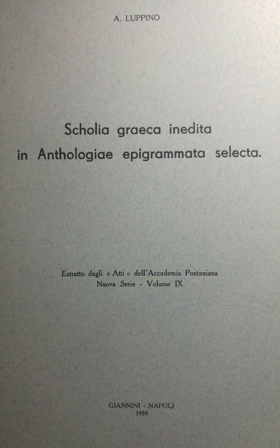 SCHOLIA GRAECA INEDITA IN ANTHOLOGIAE EPIGRAMMATA SELECTA Q133