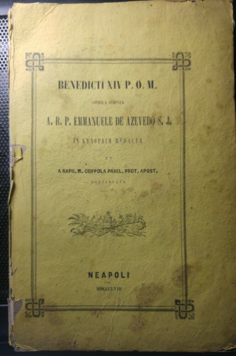SANCTISSIMI DOMINI BENEDICTI PAPAE XIV OPERUM OMNIUM TOM VI 1858 R347