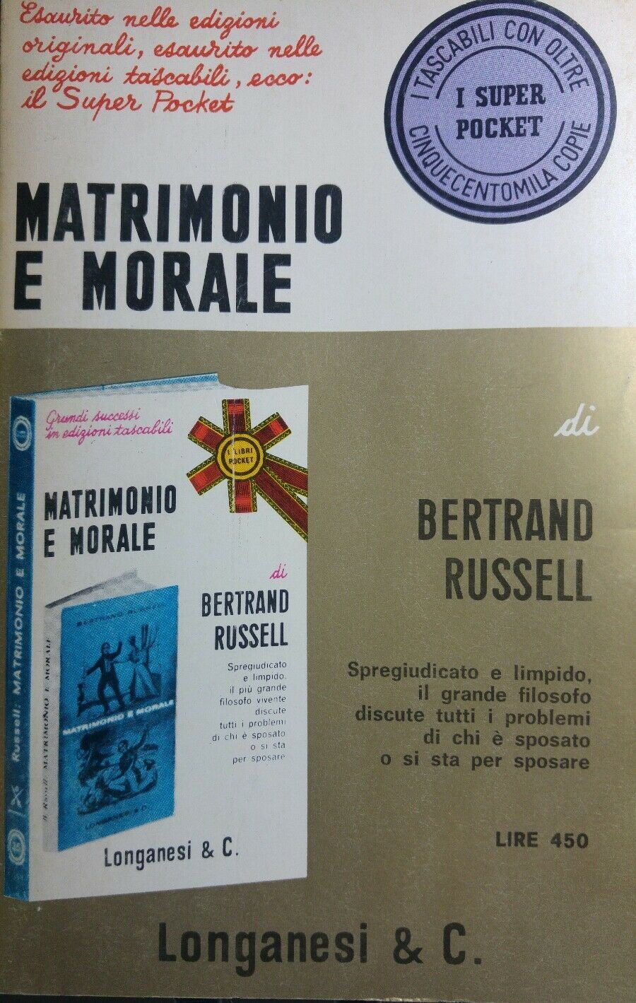 MATRIMONIO E MORALE B.RUSSELL R138
