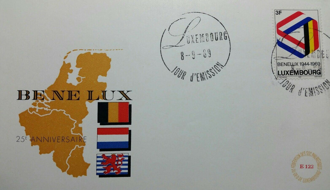 LUSSEMBURGO BUSTA FDC BENELUX 1969 BR02