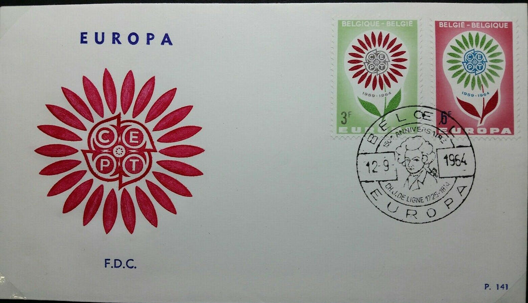 BELGIO BUSTA FDC EUROPA CEPT 1964 RB03