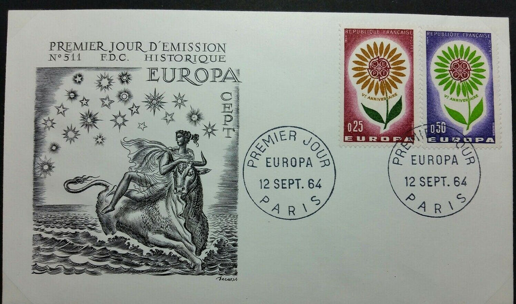 FRANCIA BUSTA FDC EUROPA CEPT 1964 RB03