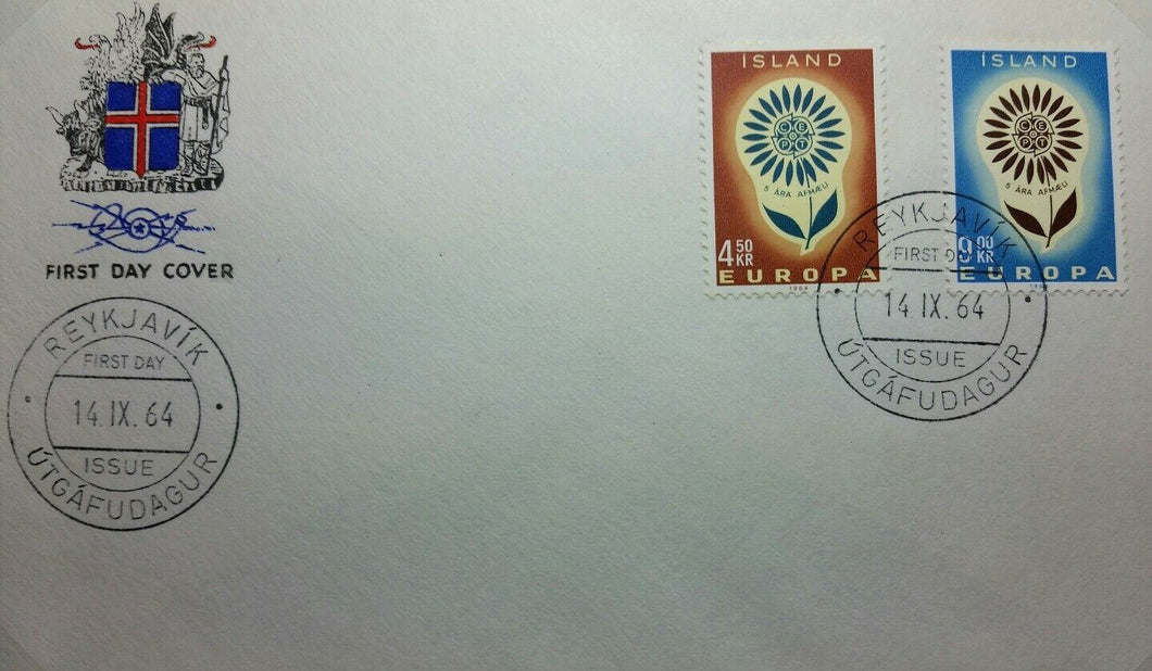 ISLANDA BUSTA FDC EUROPA CEPT 1964 RB03