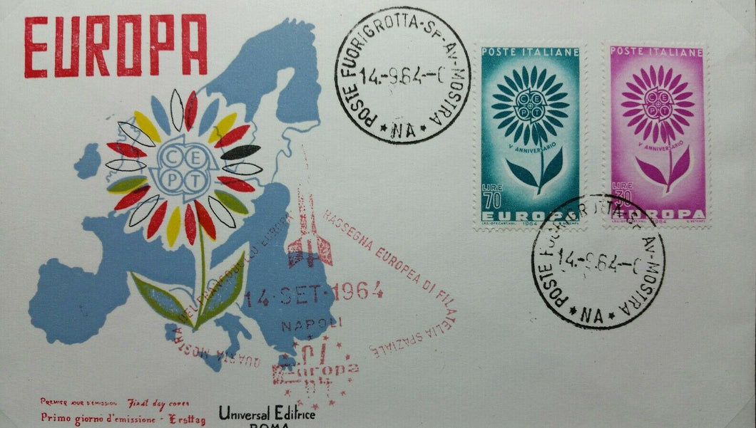 ITALIA BUSTA FDC UNIVERSAL EUROPA CEPT 1964 RB03