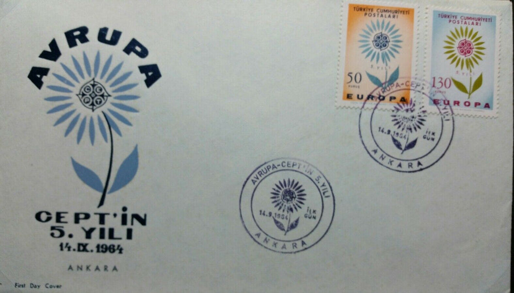 TURCHIA BUSTA FDC EUROPA CEPT 1964 RB03