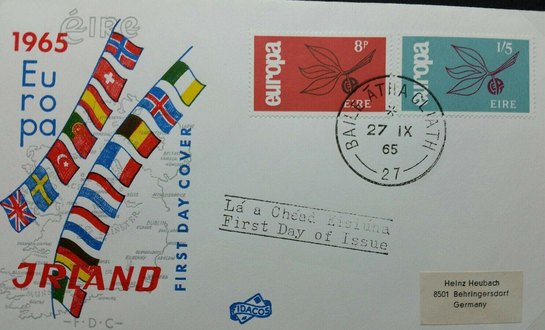 EIRE BUSTA FDC EUROPA CEPT 1965 RB03