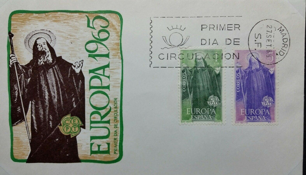 SPAGNA BUSTA FDC EUROPA CEPT 1965 RB03