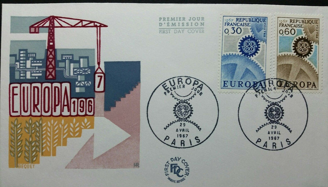 FRANCIA BUSTA FDC EUROPA CEPT 1967 RB03