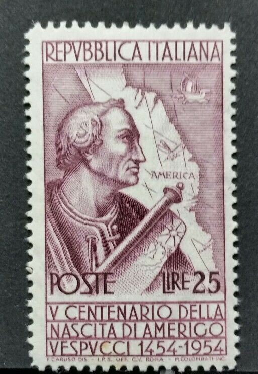 1954 ITALIA VESPUCCI 25 LIRE MNH **  RF01