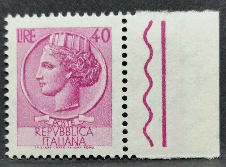 1955-60 ITALIA TURRITA SIRACUSANA 40 LIRE MH * - RF01