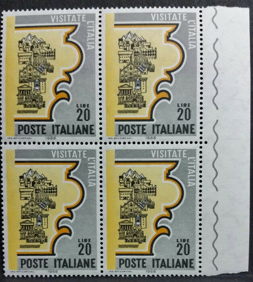 1966 ITALIA TURISMO QUARTINA MNH ** RF01