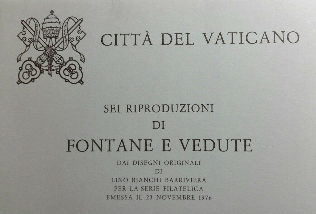 1976 VATICANO SEI RIPRODUZIONI DI FONTANE E VEDUTE BB01