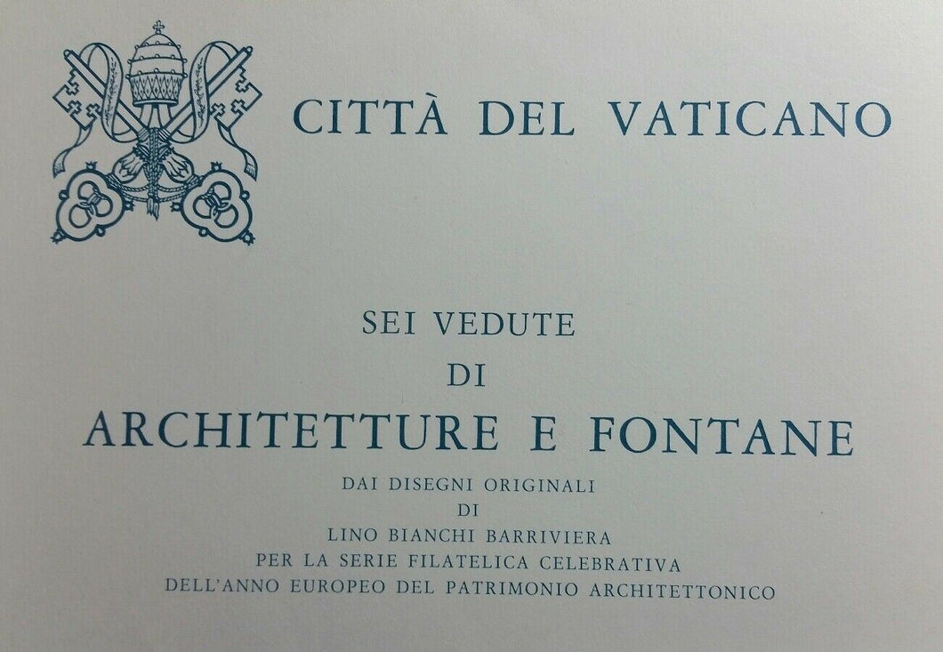 1977 VATICANO ARCHITETTURE E FONTANE 6 CARTOLINE POSTALI DA L.120 BB01