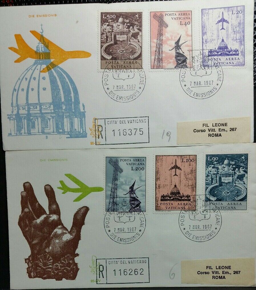 Vaticano 1967 FDC Venetia Club Posta Aerea Racc.BB01