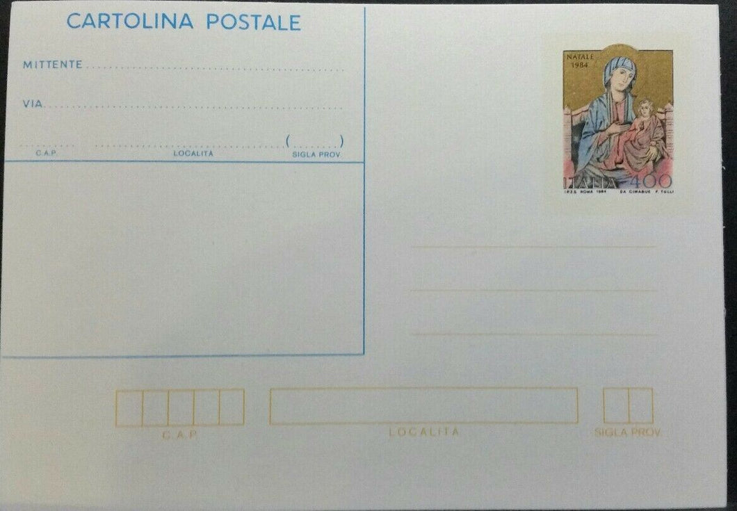 1984 ITALIA NATALE CARTOLINA POSTALE BB02