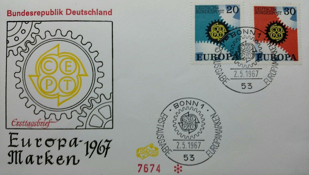 GERMANIA FEDERALE BUSTA FDC EUROPA CEPT 1967 RB03