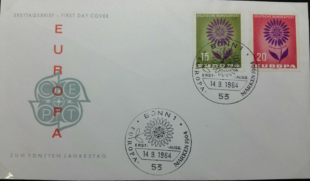 GERMANIA FEDERALE BUSTA FDC EUROPA CEPT 1964 RB03