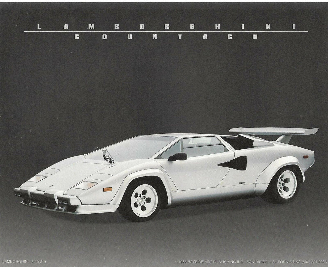 STAMPA ARTISTICA COUNTACH ORIGINALE ANNI 80 CM.22X26 CA.