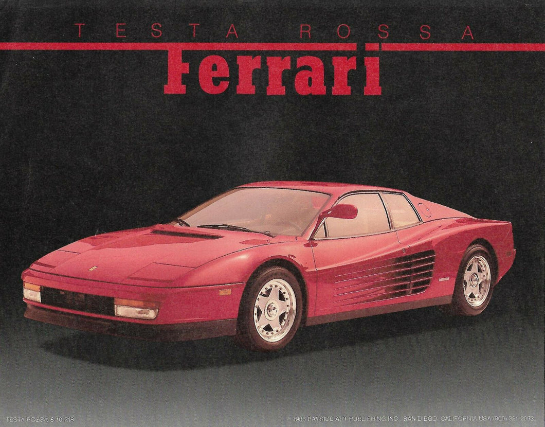 STAMPA FERRARI TESTAROSSA ORIGINALE ANNI 80 CM.24X30 CA.