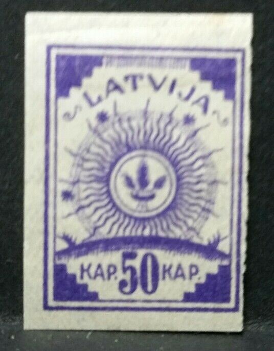 1919 LATVIJA LETTONIA STEMMA SU CARTA SOTTILE  MH* RF03