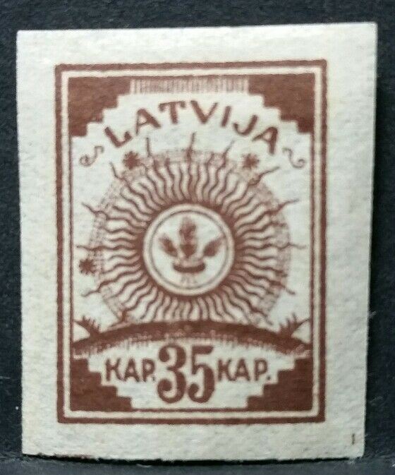 1919 LATVIJA LETTONIA STEMMA carta sottile  MH* RF03