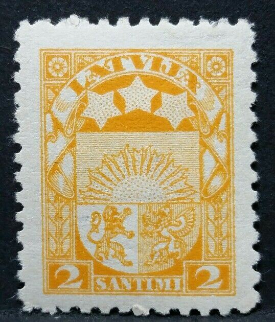 1923 LATVIJA LETTONIA  - STEMMA - FILIGRANA LINEE - S. 2 - MH* RF03