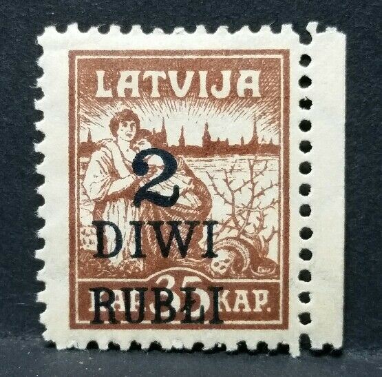 1920 LATVIJA LETTONIA VALORE IN RUBLI MH* RF03
