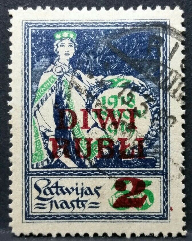 1919 LATVIJA LETTONIA VALORE IN RUBLI USATO RF03