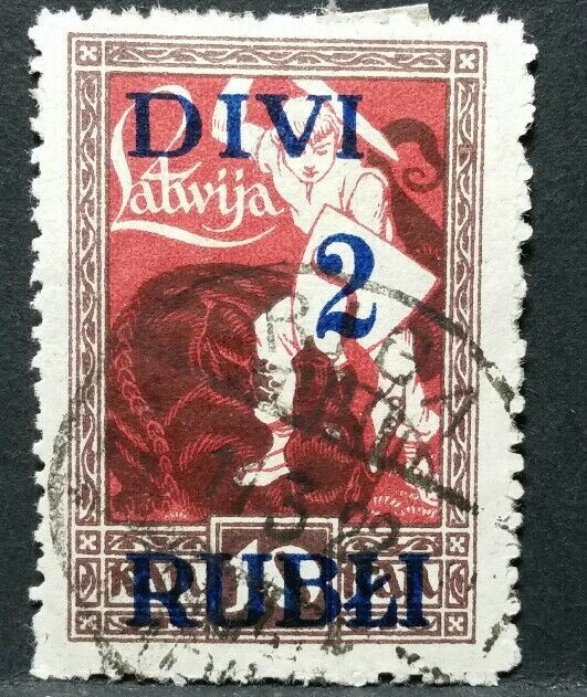 1919 LATVIJA LETTONIA VALORE IN RUBLI USATO RF03