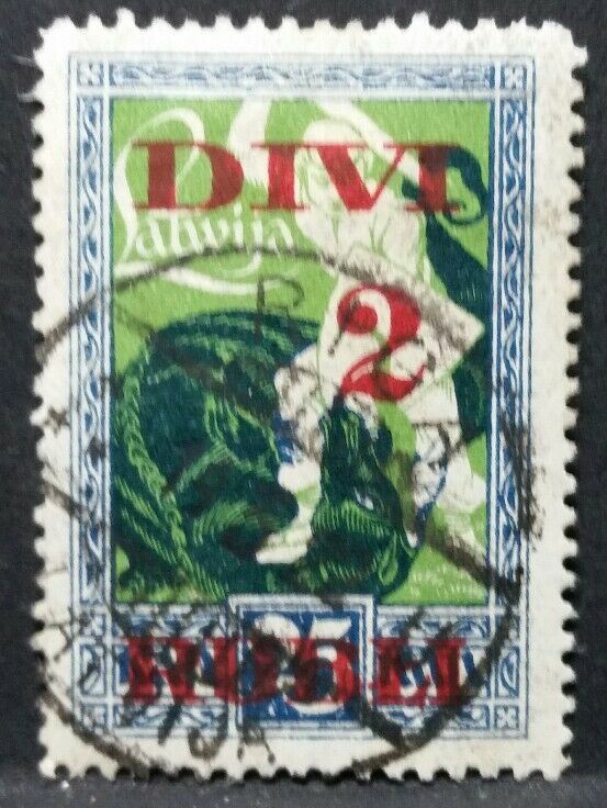 1919 LATVIJA LETTONIA VALORE IN RUBLI USATO RF03