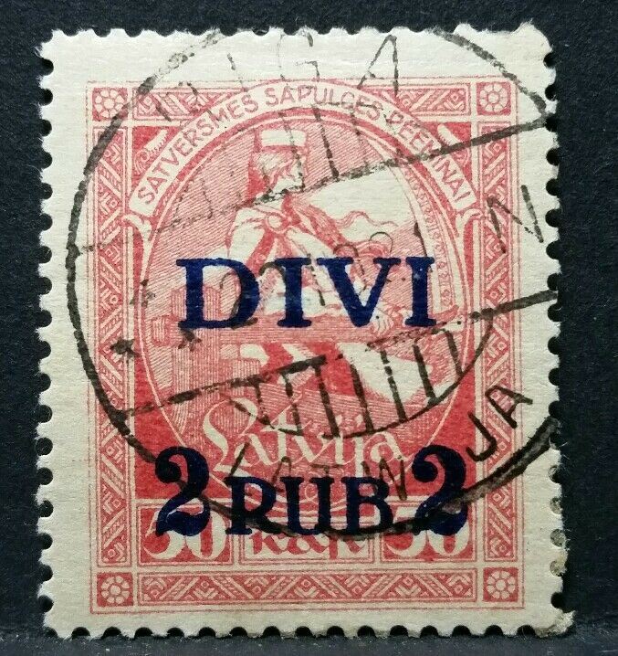 1919 LATVIJA LETTONIA VALORE IN RUBLI USATO RF03