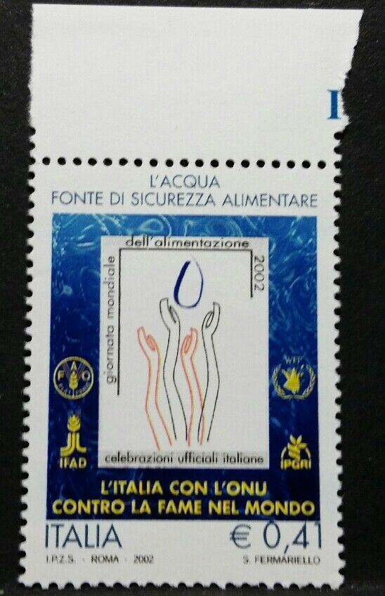 2002 ITALIA GIORNATA MONDIALE DELL'ALIMENTAZIONE MNH** RI