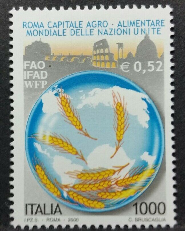 2000 ITALIA ROMA CAPITALE MONDIALE AGRO ALIMENTARE MNH** RI