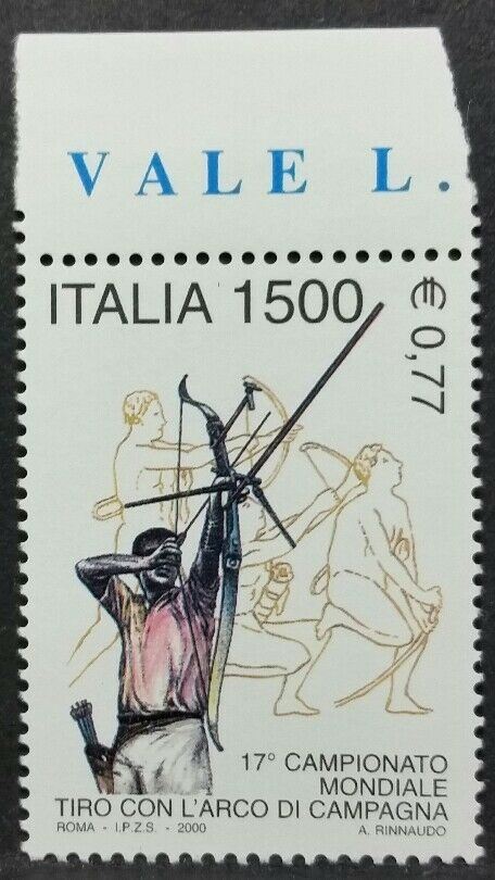 2000 ITALIA CAMPIONATI MONDIALI TIRO CON L'ARCO DI CAMPAGNA MNH** RI
