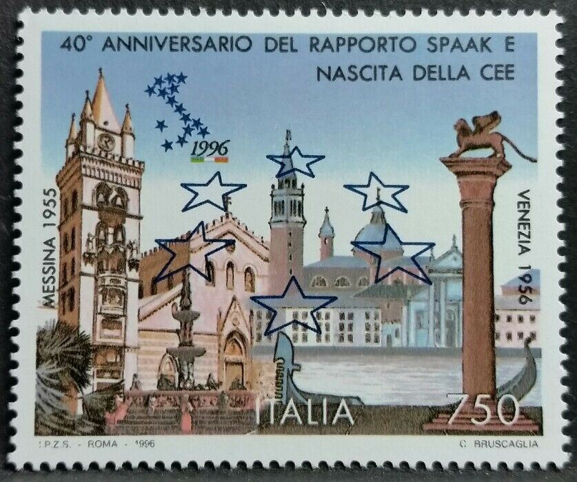 1996 ITALIA 40' ANNIVERSARIO RAPPORTO SPAAK MNH** RI