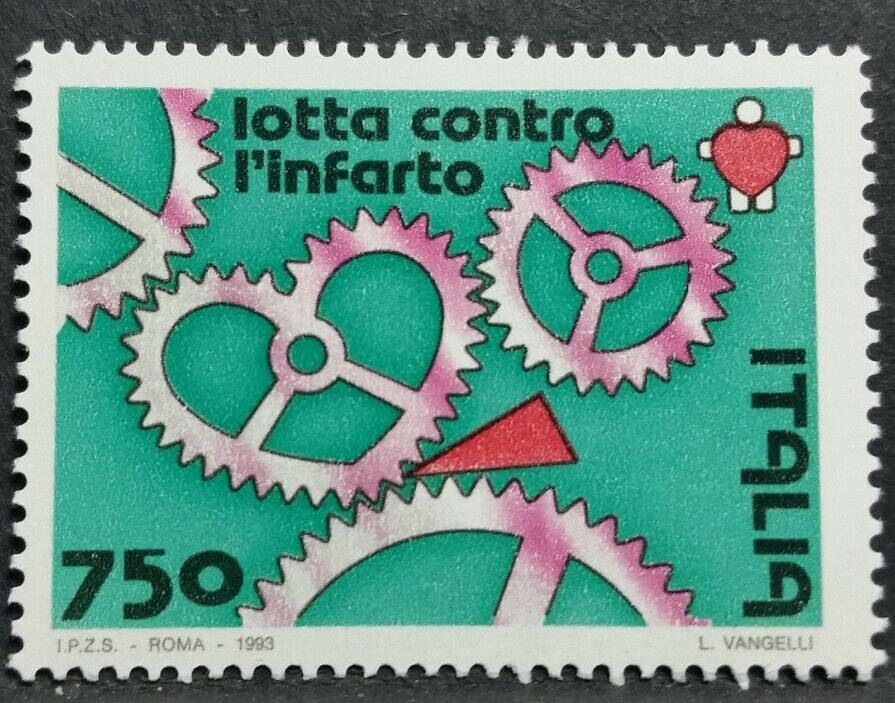 1993 ITALIA LOTTA CONTRO L'INFARTO MNH** RI