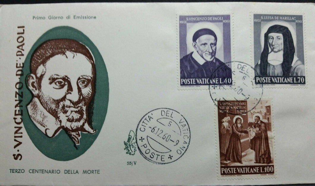 VATICANO 1960 - SAN VINCENZO DE' PAOLI - FDC VENETIA BB01