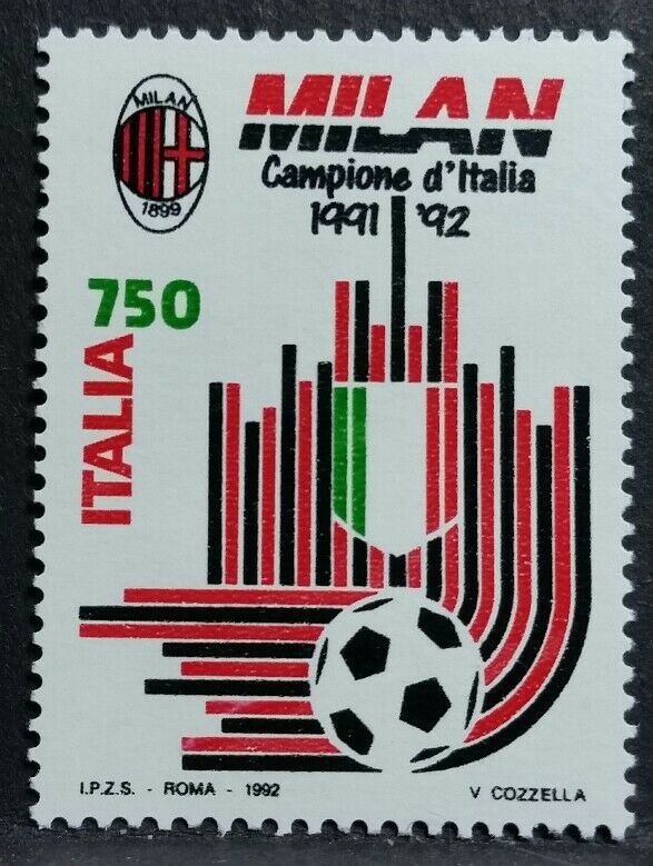 1992 ITALIA MILAN CAMPIONE D'ITALIA MNH** RI