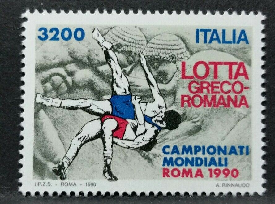 1990 ITALIA CAMPIONATI MONDIALI LOTTA GRECO ROMANA MNH** RI