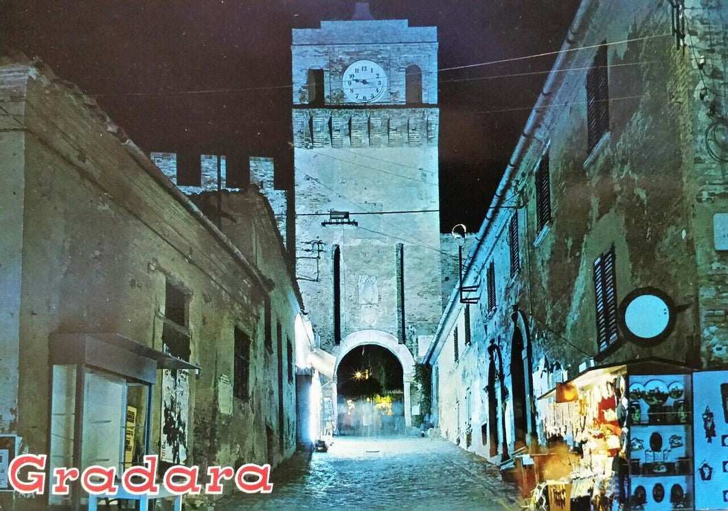 CARTOLINA POSTALE GRADARA TORRE DELL'OROLOGIO NON VIAGGIATA BC02