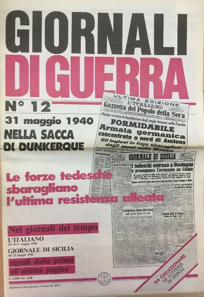 GIORNALI DI GUERRA N.12 NELLA SACCA DI DUNKERQUE