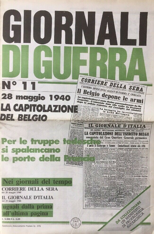 GIORNALI DI GUERRA N.11 LA CAPITOLAZIONE DEL BELGIO