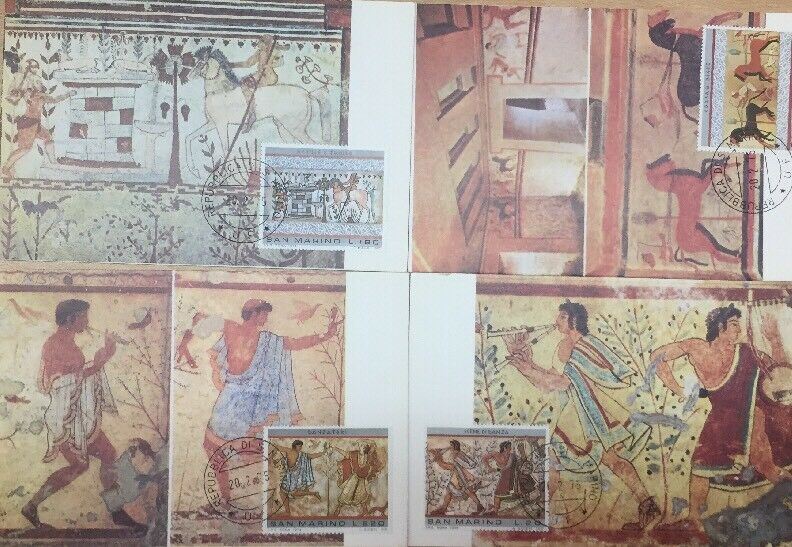 1975 SAN MARINO ARTE ETRUSCA CARTOLINE PRIMA GIORNO