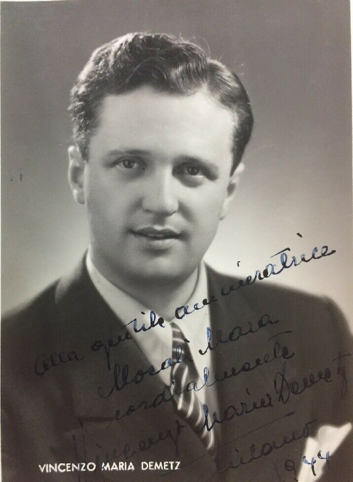 VINCENZO MARIA DEMETZ  FOTO CON AUTOGRAFO 1944