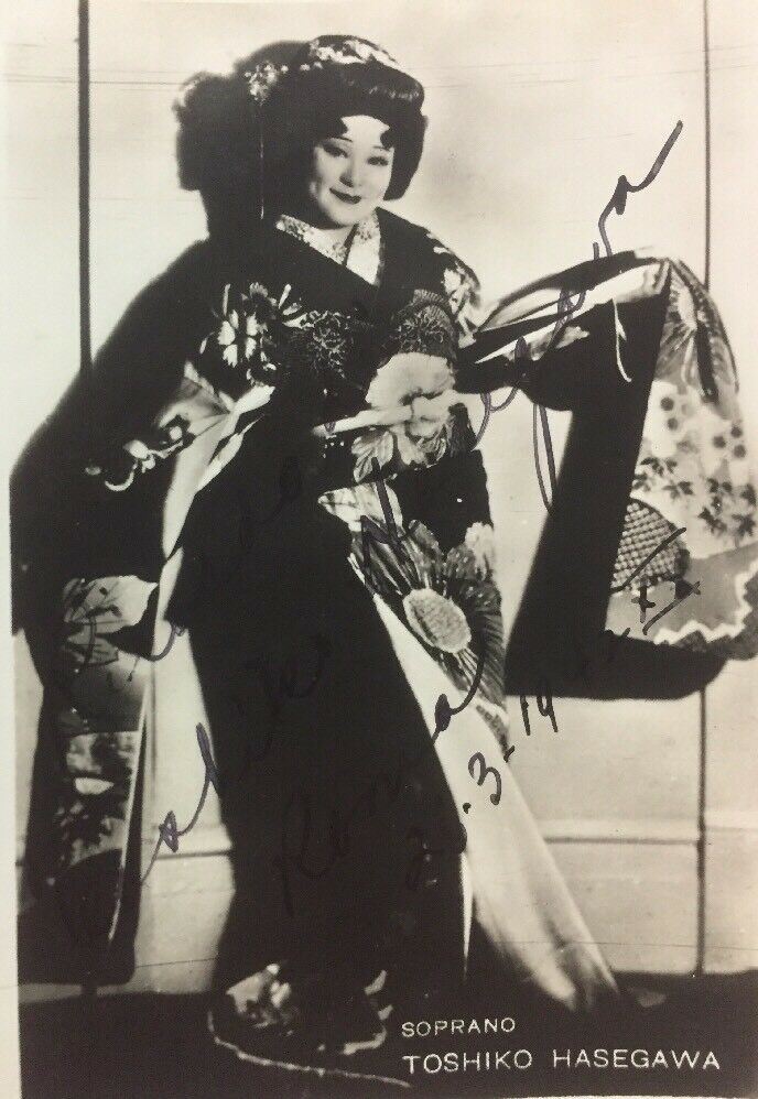 TOSHIKO HASEGAWA SOPRANO FOTO CON AUTOGRAFO 1942