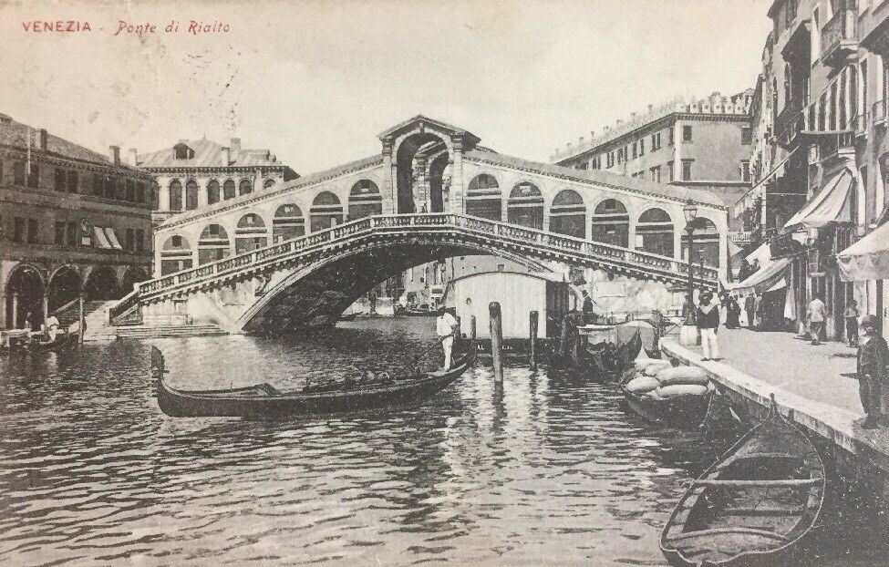 CARTOLINA VENEZIA PONTE DI RIALTO  1912 CC02