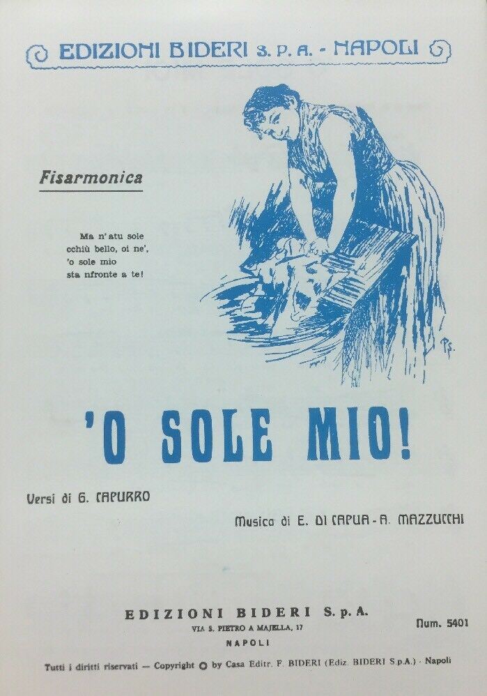 SPARTITO MUSICALE “O SOLE MIO” Per Fisarmonica RS01