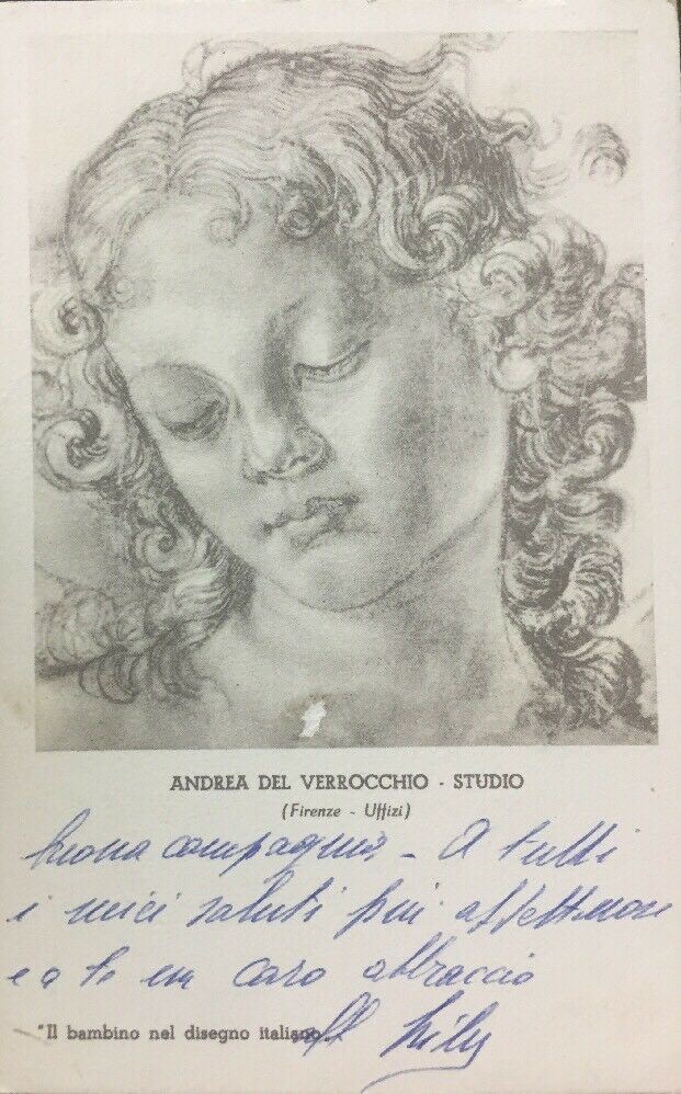 CARTOLINA ANDREA DEL VERROCCHIO STUDIO 1959 CC03