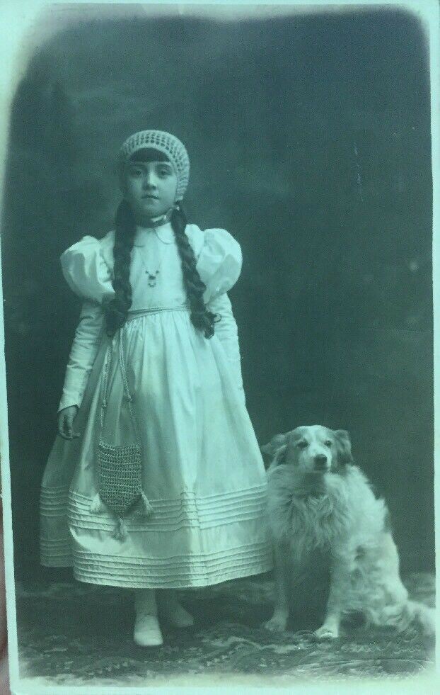 CARTOLINA BAMBINA CON CANE 1929 CC03