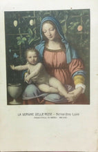 Carica l&#39;immagine nel visualizzatore di Gallery, CARTOLINA LA VERGINE DELLE ROSE B. LUINI CC04
